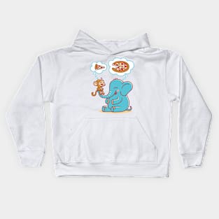 sharing a pizza Kids Hoodie